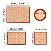 Set 4 Alas Panggang Silikon untuk Makaron, Alas Oven Tahan Panas Anti Lengket dan Dapat Digunakan Kembali dengan Templat Panduan Bulat, Loyang Panggang Berbagai Ukuran untuk Makaron, Kue Kering, Pizza, Pastri, Roti, dan Kue Buatan Rumah - View 15