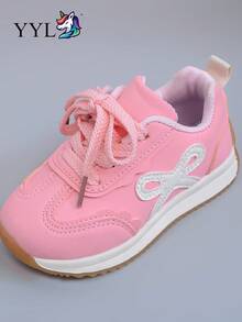 Pink Girls' Sports Shoes, Soft Sole, Anti-Slip, Hook And Loop Closure, Easy To Put On And Take Off, Durable, Lightweight, Easy To Clean - Pink - View 7