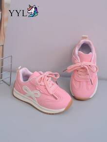 Pink Girls' Sports Shoes, Soft Sole, Anti-Slip, Hook And Loop Closure, Easy To Put On And Take Off, Durable, Lightweight, Easy To Clean - Pink - View 4