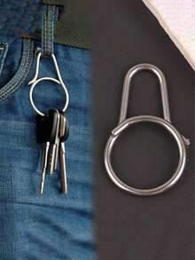 Titanium Alloy Quick Release Key Ring Clip, Integrated Detachable Car Keychain Holder, Anti Loss Belt Loop Key Organizer Accessories Gift Men, Quick Release Carabiner Key Ring Holder, Compact Pocket Tool, Daily Carry Accessory For Men - Multicolor - View 3