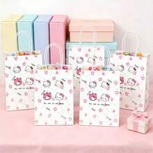 Gift Set Of 10 Sanrio Hello Kitty Themed Paper Bags, Suitable For Party, Holiday, And Birthday Gifts, Handbags, Gift Boxes, Party Decorations, All Major Holiday Decorative Bags, Large Capacity Reusable - Multi-color - View 4