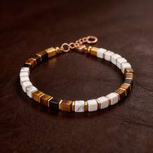 Men's Tiger Eye Stone Executive Bracelet, Natural Square Stone Jewelry For Wealth, Business Workplace Success Gift For Him - Multicolor - View 2