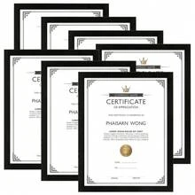 8.5x11 Black Picture Frame Set – 7-Pack Stylish Slim Profile Frames For Certificates, Diplomas & Awards | Versatile Wall Or Desk Display | Matte Finish, Lightweight & Easy To Load | Ideal For Graduation, Office, Home & Academic Keepsakes - Gold - View 9