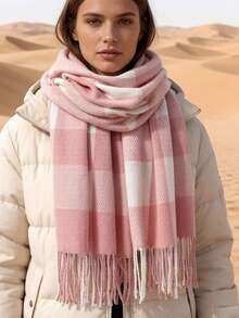 1pc All-Season Printed Scarf New Plaid Headscarf Fashion Beach Towel Women's Air Conditioning Shawl Outdoor Travel Scarf Luxury & Daily Use Headwrap Classic Striped Warm Shawl Casual Polyester - Multicolor - View 11