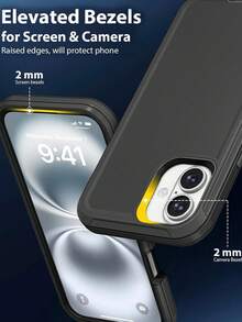 Durable 3-In-1 Protective Case Compatible With IPhone, Galaxy, Honor And Other Phones - Black - View 4