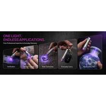 Alonefire Senter UV Mini 365nm Lampu Hitam dengan Lensa Filter, Senter Genggam Isi Ulang USB LED Ganda, Detektor Ultraviolet untuk Pengeringan Kuku Gel, Detektor Urine Hewan Peliharaan, Deteksi Kebocoran, Identifikasi Bijih & Perhiasan, Otentikasi Uang, Berburu Kalajengking - MultiWarna - View 13