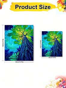 DIY Vibrant Abstract Blue Forest Tree (Frameless 8x12 / 16x20 Inches) Paint By Numbers Kit(Acrylic) Arts & Crafts For Adult Beginners, Home Wall Decor, And Holiday Gifts For Nature Lovers - Sets - View 3