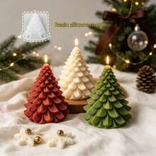 1pc Christmas Tree Candle Decoration Mold, DIY Clay Mold, Christmas Gifts, Suitable For Making Drip-Style Plaster Candles, Aromatherapy Products, Christmas Decor, Silicone Mold - Multicolor - View 4