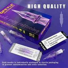 1 Set Professional Purple Individually Packaged Sterile Tattoo Needles With Tattoo Ink Cartridges, Eyebrow Tattoo Needles - Purple - View 8