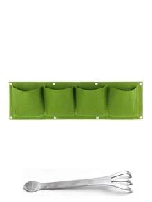 2pcs/Set Horizontal Pocket Balcony Planting Bag, Lightweight Wall-Mounted Planter, Includes Soil Rake, Space-Saving, Indoor/Outdoor Universal, Modern Hanging Flower Rack, Suitable For Balcony And Yard, Multi-Functional Herb And Vegetable Planting Bag - Multicolor - View 18