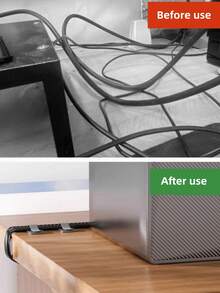 20 piezas Caja de gestión de cables, organizador de cables de escritorio multifuncional, clips, bridas de cables reutilizables, adecuado para electricistas, sistema de gestión de cables de computadora - Colores variados 20 uds. - Ver 3