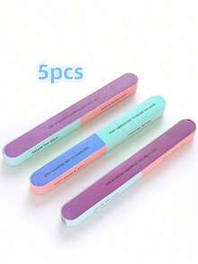 Juego de limas de uñas de 7 caras 6 en 1 de colores, bloque pulidor de uñas, kit de herramientas para pulir uñas, herramientas de cuidado de uñas para principiantes, diseño impreso, lima de borde de uñas, bloque de lijado, bloque de pulido y modelado, adecuado para salones de uñas - Multicolor - Ver 11