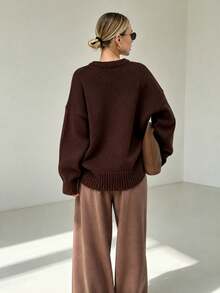 Women's Autumn/Winter Fashion Retro Brown Sweater, Suitable For Halloween, Christmas, Daily Commute, Date, Travel And Various Occasions New Year Beer Festival - Coffee Brown - View 8
