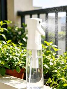 1pc Press-Type High Pressure Fine Mist Spray Bottle, Transparent Portable Refillable Spray Bottle, Home Disinfection Cleaning Sprayer, Gardening Plant Watering Spray Bottle - Transparent - View 9