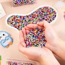 9400pcs 2.6mm Plastic Perler Beads Random Mixed Colors (Includes 1 Pack Of Beads) Suitable For DIY Handmade Iron-On Bead Art Projects, Keychain Decoration, Suitable For Beginners And Craft Enthusiasts - Multicolor - View 9