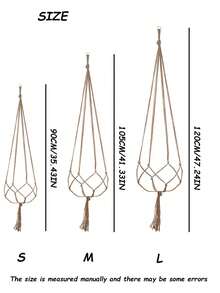 2pcs Brown Flower Pot Hanging Rope, Tassel Plant Hanger, Flower Pot Stand - Indoor Balcony Rack, Outdoor And Garden Supplies - Multiple Styles - View 10