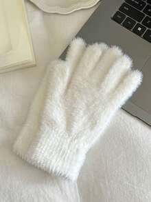 Dopamine Warm Gloves Winter Touchscreen Korean Style Thermal Lined Sweet Knitted Five-Finger Cold-Proof Gloves For Women - Multiple Styles - View 5