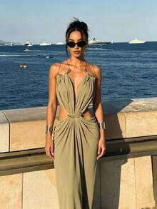 Women Long Dresses - Green - View 3
