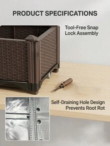 Outdoor Storage Box, Cabinet, And Shelf - 1 Pc Square Raised Planter Box - View 7