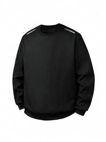 Men's Spring/Autumn Outdoor Casual Fashion Minimalist Crew Neck Long Sleeve - Black - View 3