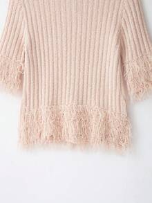 DEEKA Autumn New Women's European And American Style Fashion Minimalist Versatile Design Niche Tassel Knit Top Jacket - Pink - View 11
