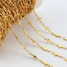 1m Fashion Cross Pendant Bead Chain For DIY Necklace Bracelet Making Accessories Gold DIY Chain Material - DIY Chain - View 8