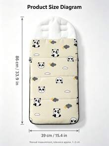 1pc Autumn/Winter Essential Versatile Baby Stroller Footmuff, Warm & Windproof Sleeping Bag Compatible With Multiple Stroller Models, Cartoon Panda Print Bear Head Design, Multiple Colors Available, Perfect Gift For Daily Use - Multicolor - View 10
