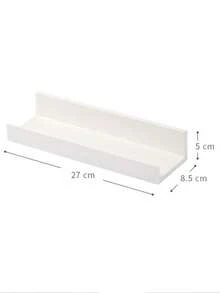 1/2pcs No-Drill Wall Mounted Storage Shelf, Nursery Room Wall Storage Rack, Wall Shelf - White - View 7