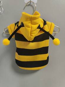 1pc Pet Bee Cosplay Hoodie Sweatshirt, Cute Animal Pet Costume - Yellow - View 6