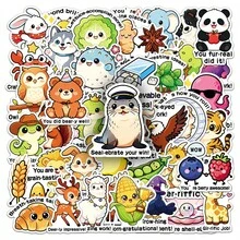 50pcs Cartoon Cute Encouragement Text For Children's Praise Stickers Cool Room DIY Waterproof Decoration Suitable For Mobile Phone Computer Wall Skateboard Water Cup Window,Teens Durable Small Gift - A-multicolor - View 1