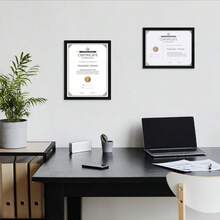 8.5x11 Black Picture Frame Set – 7-Pack Stylish Slim Profile Frames For Certificates, Diplomas & Awards | Versatile Wall Or Desk Display | Matte Finish, Lightweight & Easy To Load | Ideal For Graduation, Office, Home & Academic Keepsakes - Gold - View 11