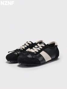 NZNF Premium Flat German Training Shoes For Women, New Autumn Versatile Sneakers To Match With Skirts - Black - View 6