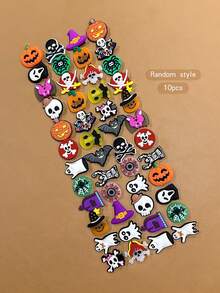 10pcs Random Style Halloween Hair Clips, Minimalist Hair Accessories Suitable For Holiday Use - Multicolor - View 7