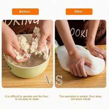 1pc Large Capacity Heat-Resistant Reusable Heavy Duty Silicone Dough Kneading Bag, Minimalist Solid Color Semi-Transparent Bag-Shaped Non-Stick Inner Wall Design For Easy Kneading Of Various Doughs, Baking Tool Suitable For Home Kitchen, Restaurant Baking, Bread, Pizza, Pasta Making, Baking Enthusiasts, Holiday Home Cooking - White - View 4