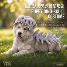 Dog Cat Pet Dinosaur Skeleton Costume Soft Plush Tyrannosaurus Rex Halloween Outfit 3D Dinosaur Bones - Multicolor - View 15