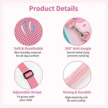 Children's Anti-Lost Safety Harness With Wrist Connector, Baby Toddler Walking Leash, Portable Safety Accessory For Outdoor Walks, Travel And Outings - Pink - View 3