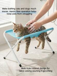 1pc Dog Grooming Restraint Stand Anti-Escape Breathable 8 Holes | Restraint Puppy Grooming Table Cat Puppy Nail Trimming Teeth Cleaning Bathing Stand - Blue (60*40*31cm) - View 11