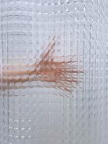 3D Crystal Transparent Plastic Shower Curtain 180*180cm Thin Lightweight Ice Cube Pattern Bathroom Shower Inner Liner With Plastic Grommet Holes - Grey - View 6