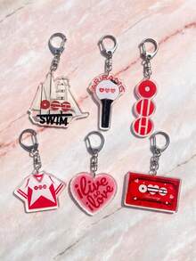 6pcs Acrylic Keychains. ARIRANG, K-Pop Friendship Bag Charms, Tour Merchandise, Concert Essentials, Tour Must-Haves, Fan Support Items, Fan Freebies, Perfect Decoration For Concert Bags. Perfect Gift For ARMY Fans, Party Favors - Multicolor - View 7