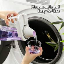1100/1800/2300ml Refillable Laundry Detergent Dispenser Empty Bottles, Re‑Usable Storage Jars For Powder Laundry Soap, Fabric Softener, Bleach & Dish Soap, With Classification Labels, Ideal For Dormitory, Bathroom Storage & Home Decor - Multicolor - View 6