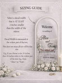 Custom Wedding Welcome Decal For Vintage Mirror DIY Wedding Mirror Personalised Decal Wedding Ceremony Mirror Welcome Sign Wedding Decal - Multicolor - View 4