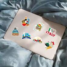 50pcs Handmade Fun & Cute Italian Waterproof Stickers, DIY For Phone, Laptop, Skateboard, Creative Graffiti, Car & Motorcycle Stickers, Back To School Essential - Multicolor - View 3