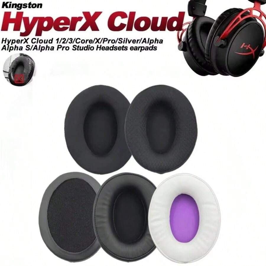 Ear Pads Compatible With Cloud Core / Stinger / Flight / FlightS / Alpha / Silver / X / Pro / Cloud II 2 Gaming Headset - View 1