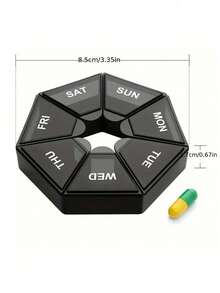 Mini 7-Day Portable Pill Box: This 7-Compartment Storage Box Is The Ideal Choice For Organizing Medications. It Is An Ideal Travel Pill Box, Compact Pill Box, Portable Medication And Vitamin Storage Box. - Multicolor - View 6