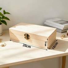 1pc Wooden Storage Box - Handmade, Jewelry & Cosmetics Organizer, Desktop Accessory, Gift Box, Keepsake Box, Ample Storage Space, Suitable For Home Organization, Perfect For Storing Jewelry And Cosmetics, (Slight Color Variation In Wood Is Normal) - Multicolor - View 6