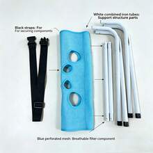 1pc Dog Grooming Restraint Stand Anti-Escape Breathable 8-Hole | Grooming Table For Small Dogs And Cats, Nail Trimming, Teeth Cleaning, Bathing Support - Blue (60*40*31cm) - View 10