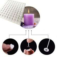 Heat-Resistant Candle Wick PE Foam Double-Sided Adhesive Sticker: Strong Adhesion, Double-Sided, Easy To Apply, For DIY Candle Making - White, 15mm Diameter - View 1