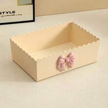 1 Set Bowknot Storage Box, Vanity Makeup Organizer, Bathroom Countertop Storage, Desk Stationery Organizer, Cream Color, Yellow Bowknot Storage Box, Multi-Color Options, Home Miscellaneous Storage Basket, Includes Box Accessories - Multicolor - View 9