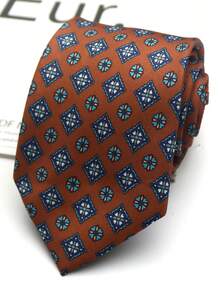 1pc Printed Hand-Drawn Square Pattern Tie For Men And Women, Suitable For Casual, Business, Street, Daily, Party, Gift - Multicolor - View 5