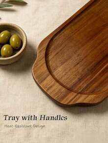 Rosewood Tray, Wooden Tray, Kitchen Supplies, Two Sizes Available, Wooden Display Tray, Can Store And Hold Candy, Snacks, Dried Fruits, Tableware, Cakes And Desserts; Multi-Functional Desktop Display Tray, Suitable For Kitchen, Birthday Platter, Home Decor, Coffee Table And Home Decoration, Also Applicable For Holidays, Beach, Bedroom And Other Multiple Scenes. - View 7